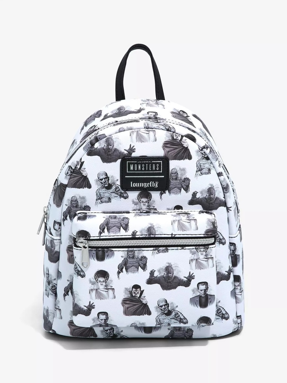 Loungefly Black & White Classic Monsters Mini Backpack